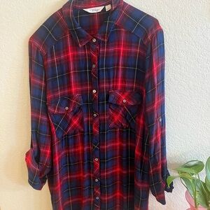 Great Northwest Clothing Company Red and Blue Button Down Shirt